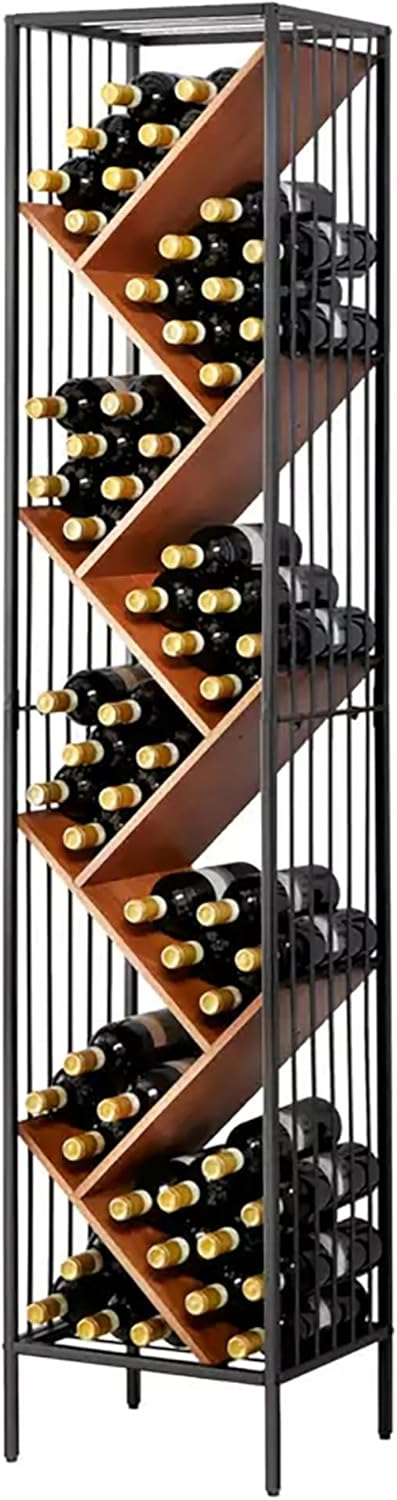 Wine Enthusiast Mistalika Metal & Pine Wood 78-Bottle Wine Rack