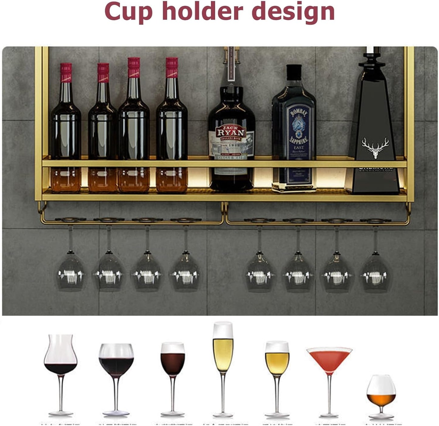 LED Industrial Wine Rack Wall Mounted