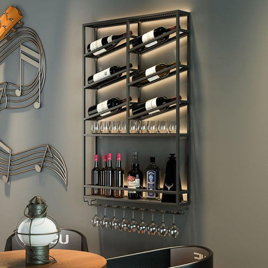 LED Industrial Wine Rack Wall Mounted