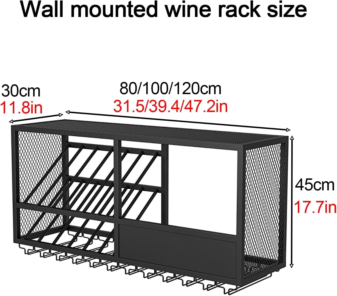 Metal Wall Wine Rack with Open Style Frame