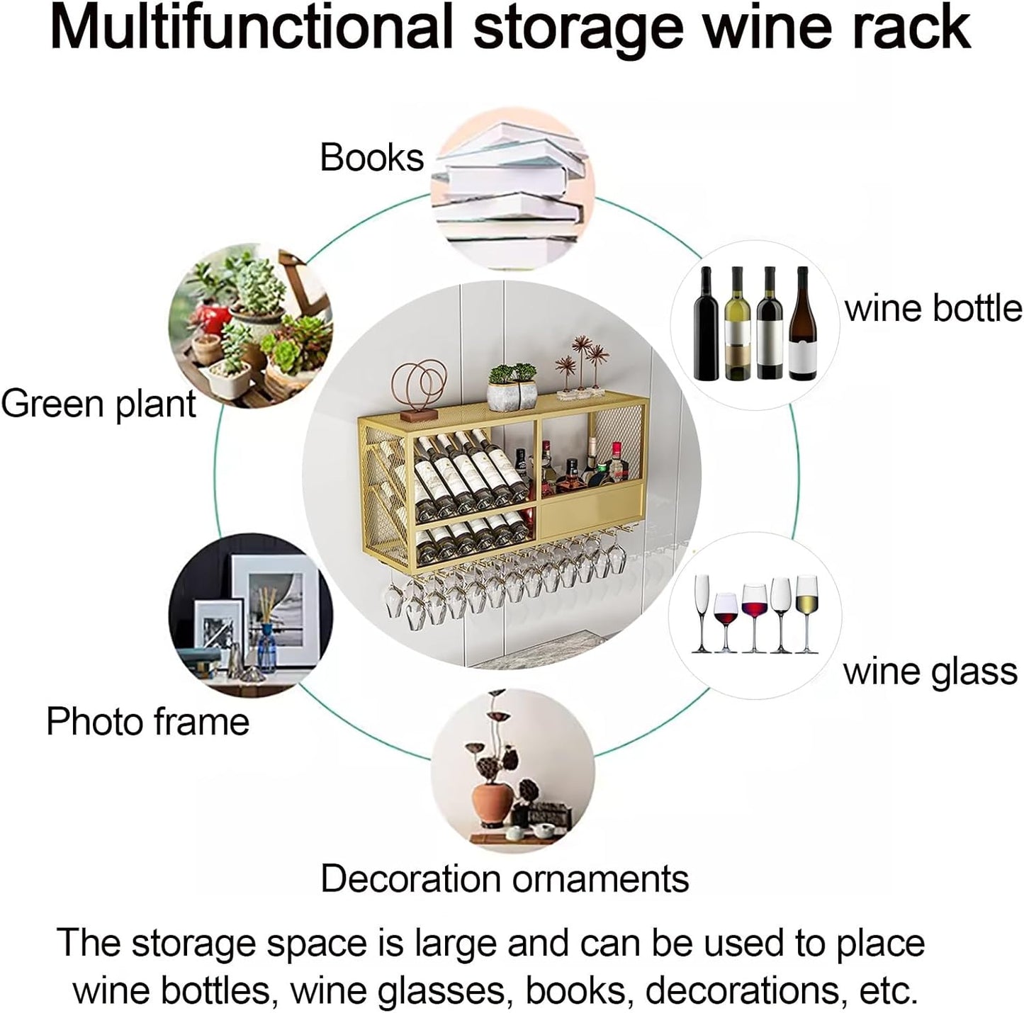 Metal Wall Wine Rack with Open Style Frame